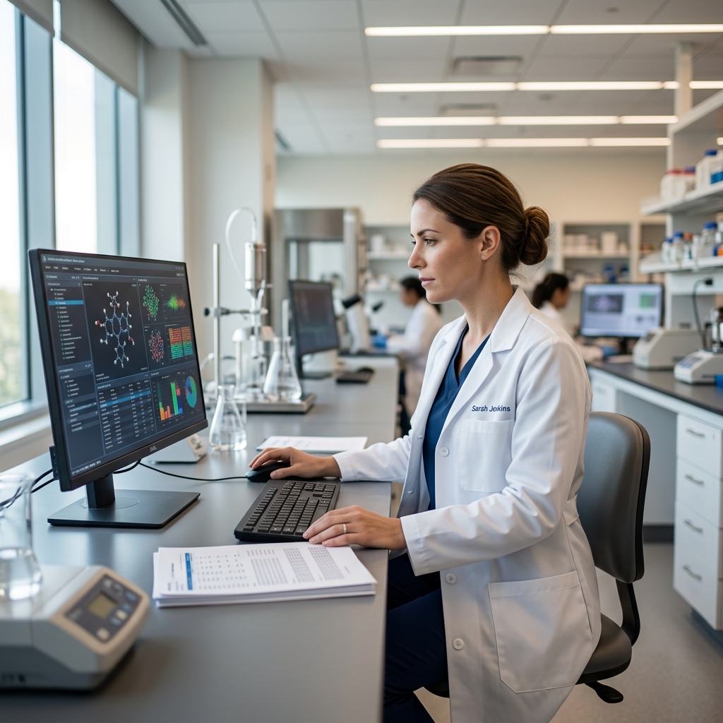 Scientist working in lab